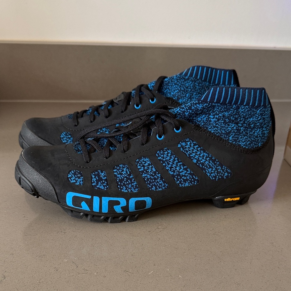 Giro Black and Blue Knit Cycling Shoes